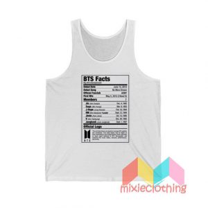 BTS Nutritional Facts Tank Top