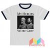 Vintage My Heroes Wore Grey T-shirt Ringer