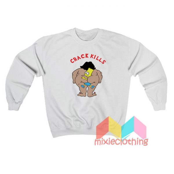 Bart Simpson Crack Kills Simpsons Sweatshirt