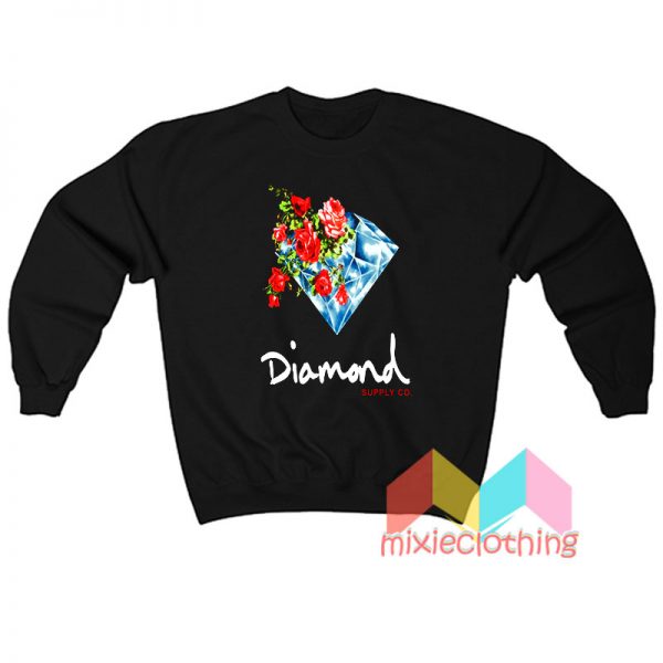 Diamond Supply Painted Floral Sweatshirt