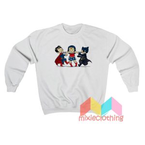 Super Childish Batman Superman Wonder Woman Sweatshirt