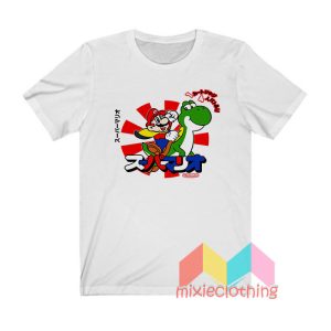 Super Mario World Yoshi And Mario Japanese T shirt