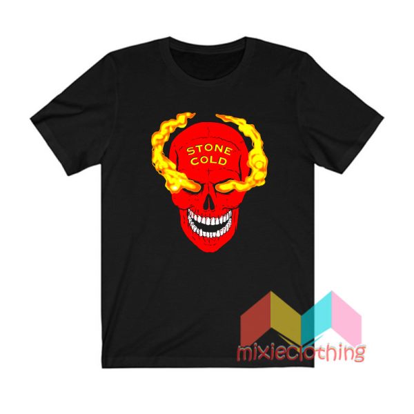 WWE Stone Cold Austin Red Skull T shirt