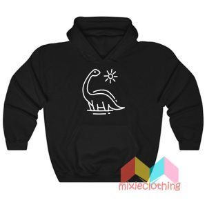 White Dinosaur And Sun Hoodie