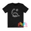 White Dinosaur And Sun T shirt