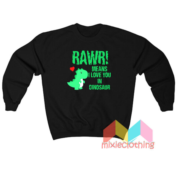 RAWS Means I Love You In Dinosaur Sweatshit