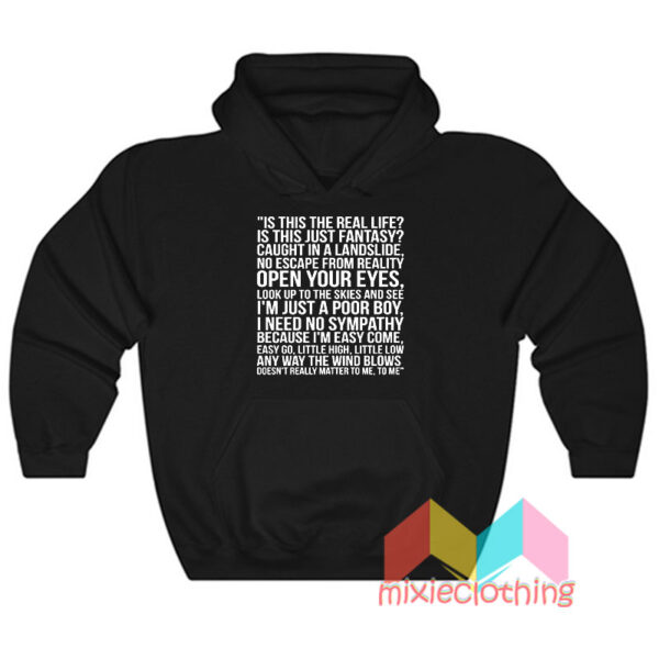 Bohemian Rhapsody Lyrics Hoodie