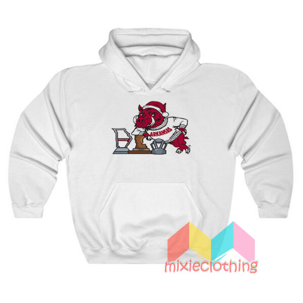 Coach Sam Pittman Arkansas Razorbacks Mascot Trophy Hoodie