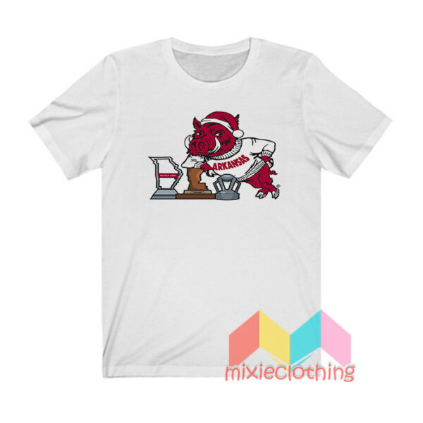 Coach Sam Pittman Arkansas Razorbacks Mascot Trophy T shirt