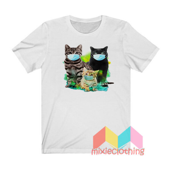 Cute Cat Wear Face Mask T shirt